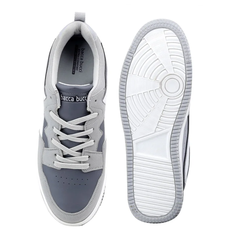 Bacca Bucci Grey Hebron Low Top Street Fashion Sneakers for Men | Best Price UAE